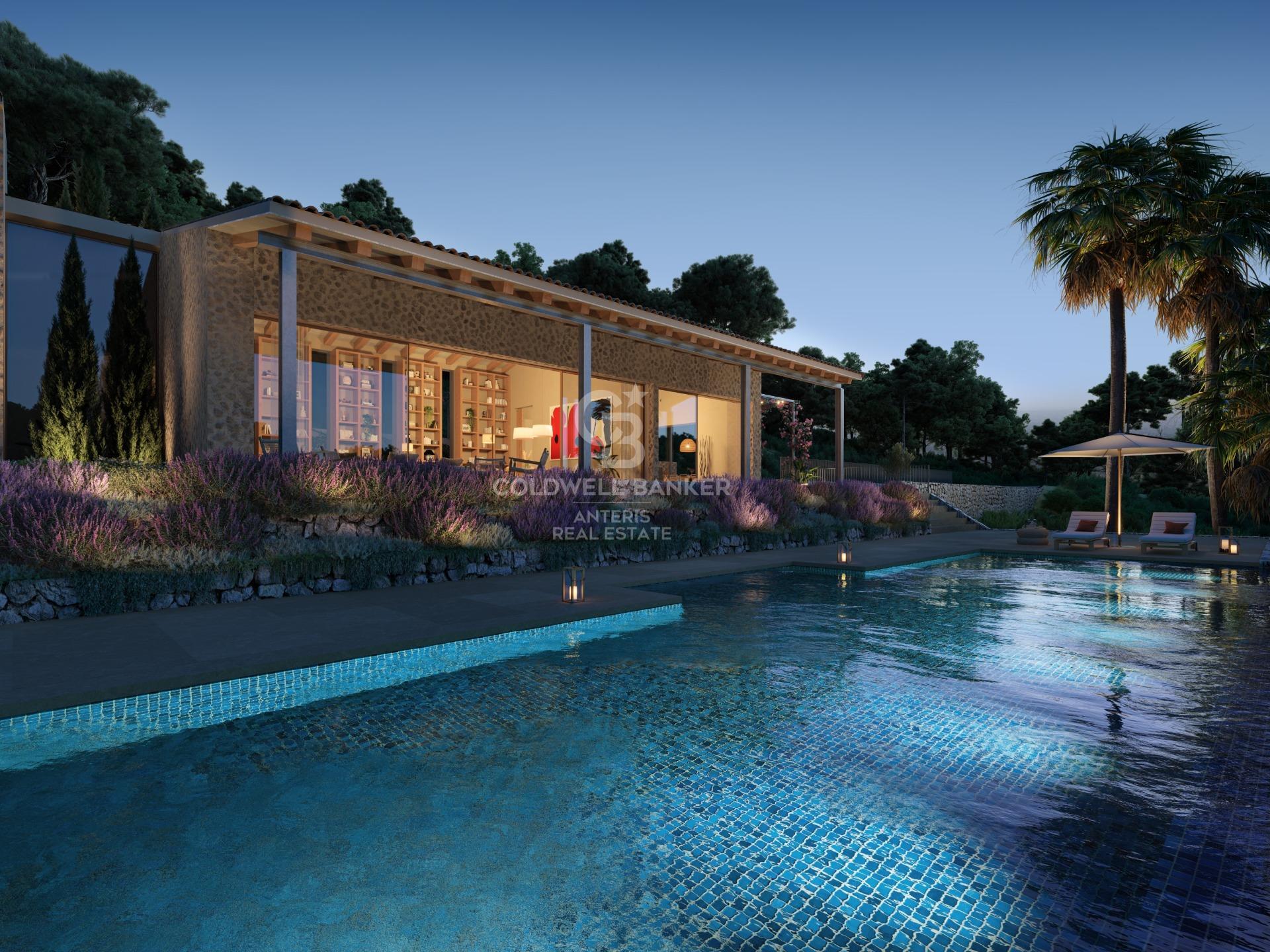 Finca minimalista en posición elevada con excelentes vistas