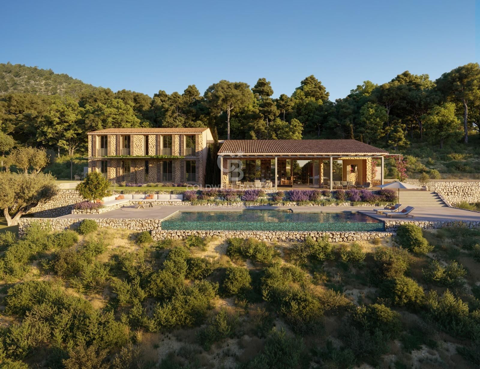 Finca minimalista en posición elevada con excelentes vistas