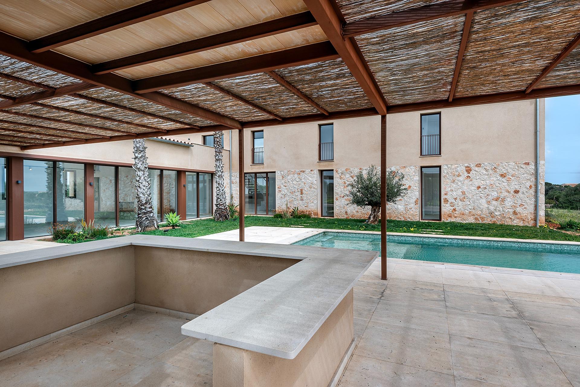 Stylish, newly built country house with swimming pool and panoramic views in Ses Salines