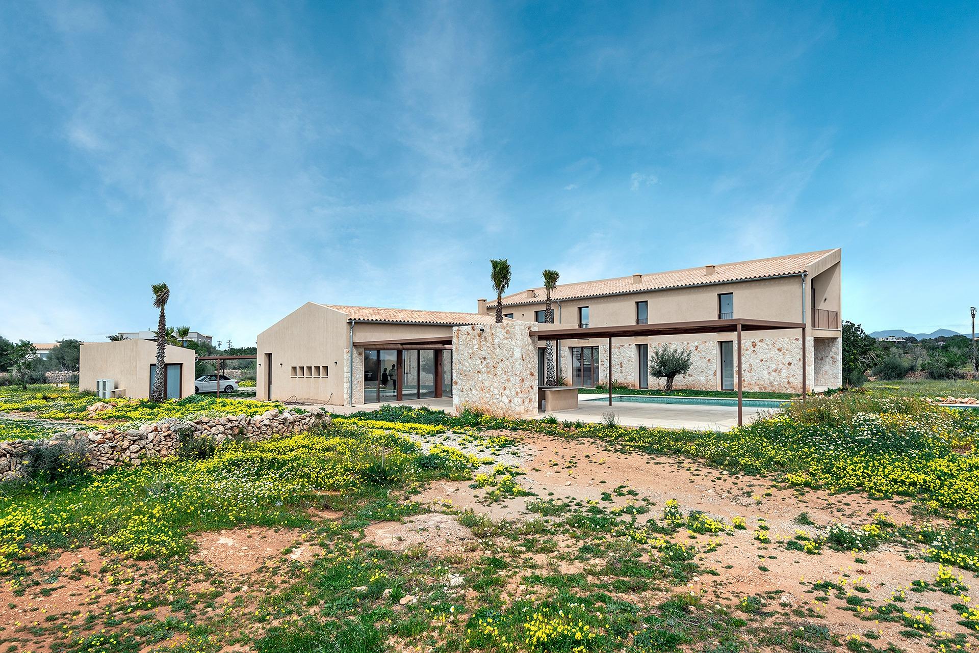 Stylish, newly built country house with swimming pool and panoramic views in Ses Salines
