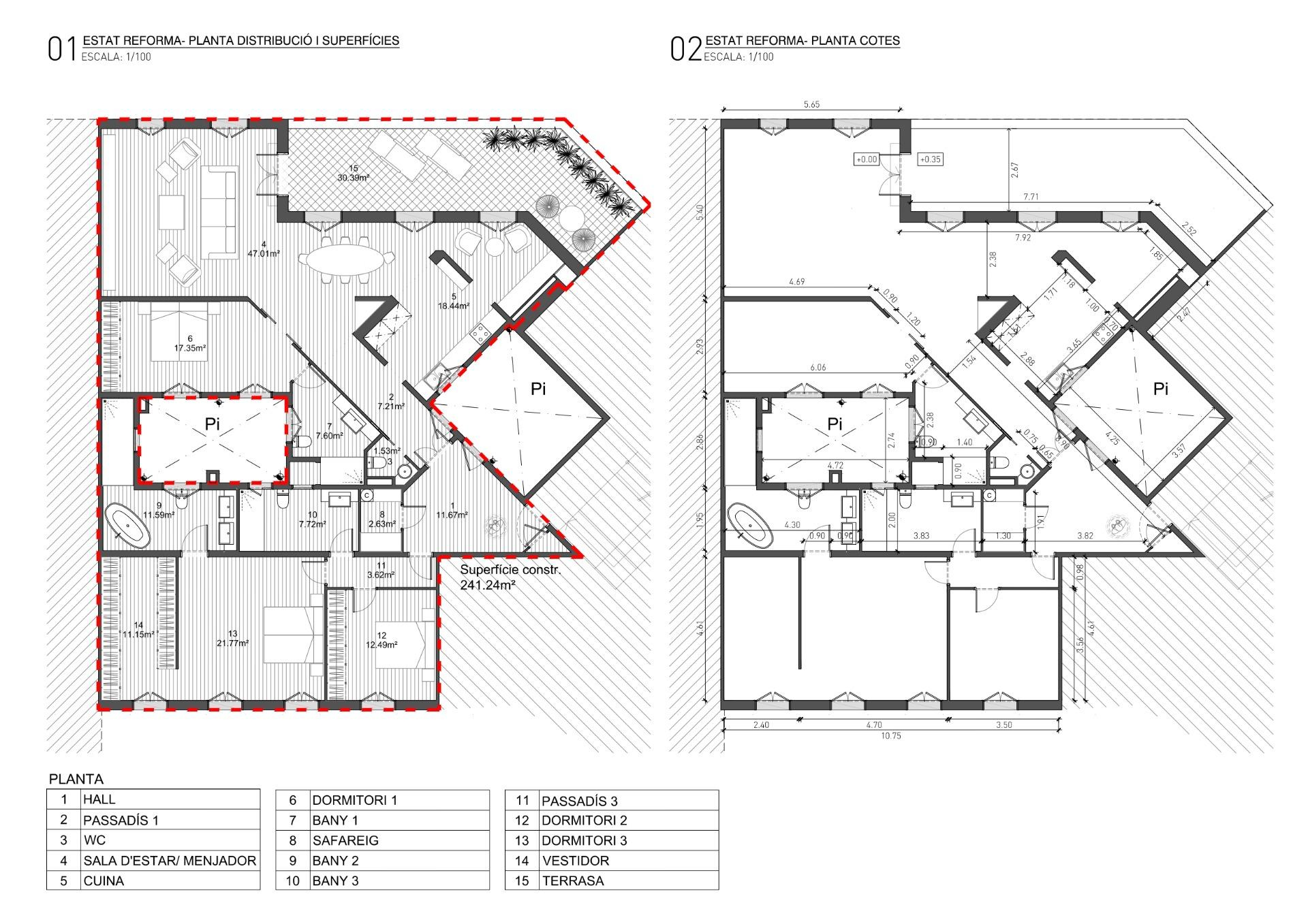 Ático con terraza, reformado y amueblado en la calle Girona