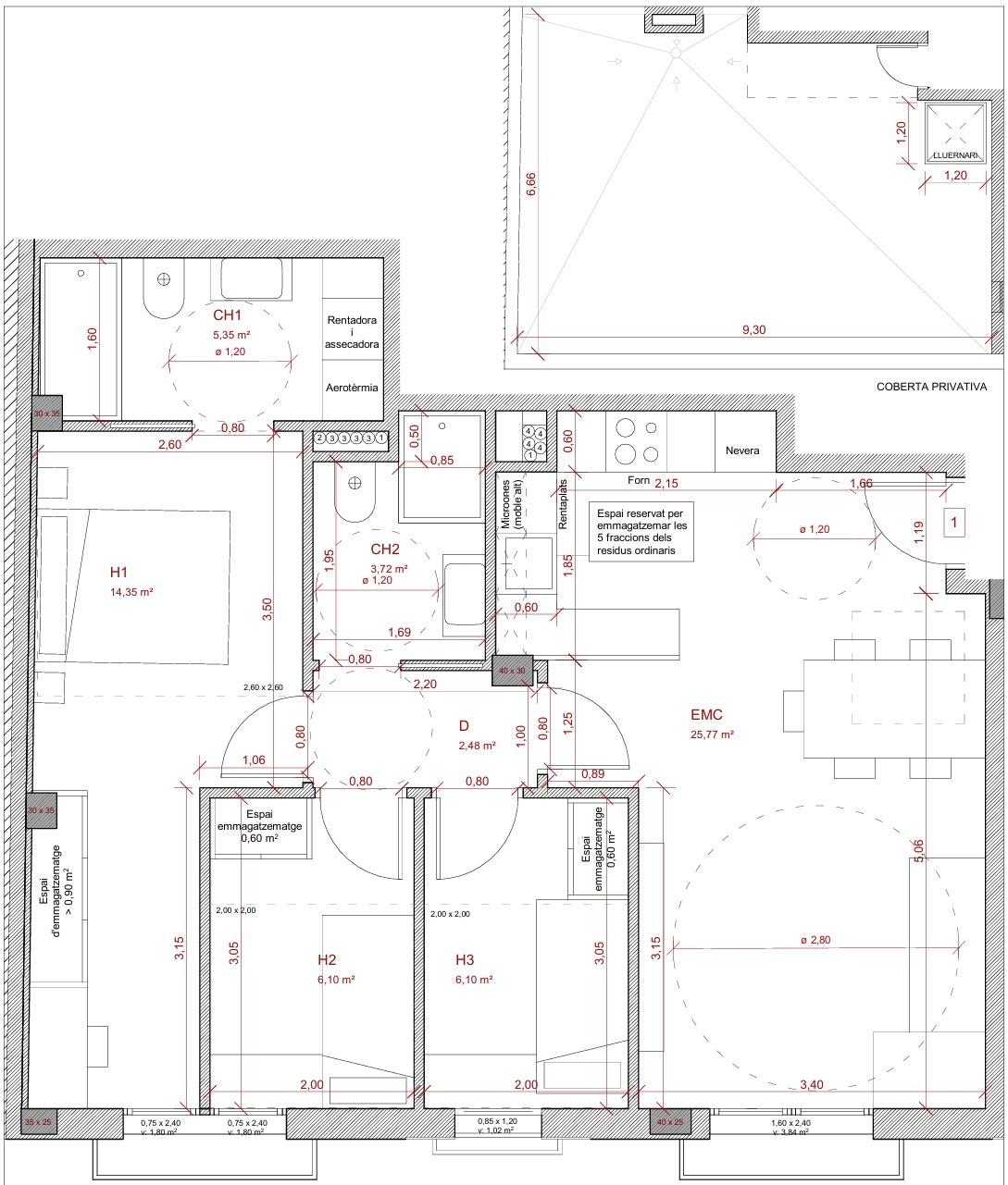 Penthouse with private terrace in Poblenou