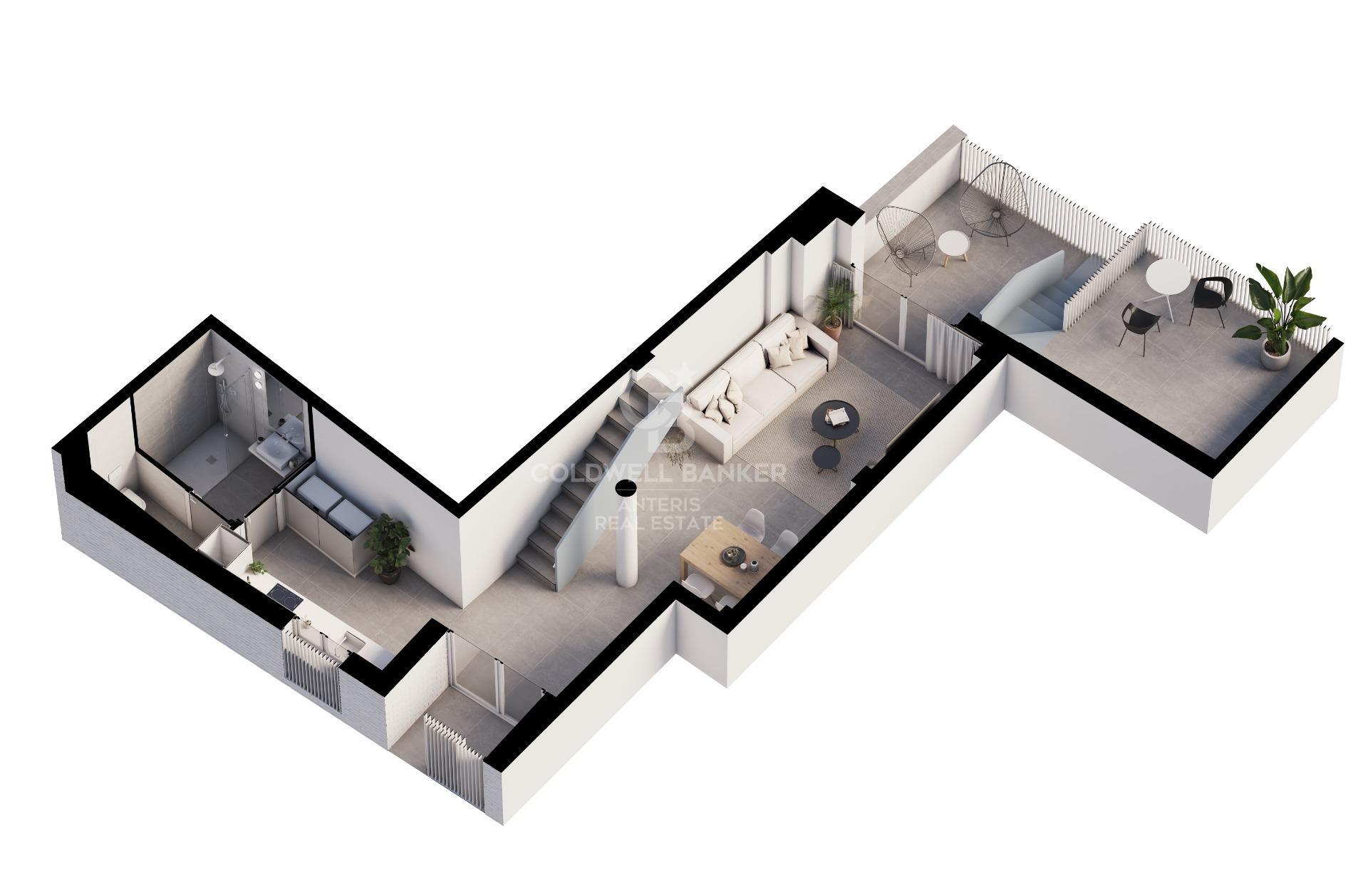 Duplex z prywatnym patio i basenem na dachu – okolice Camp Nou