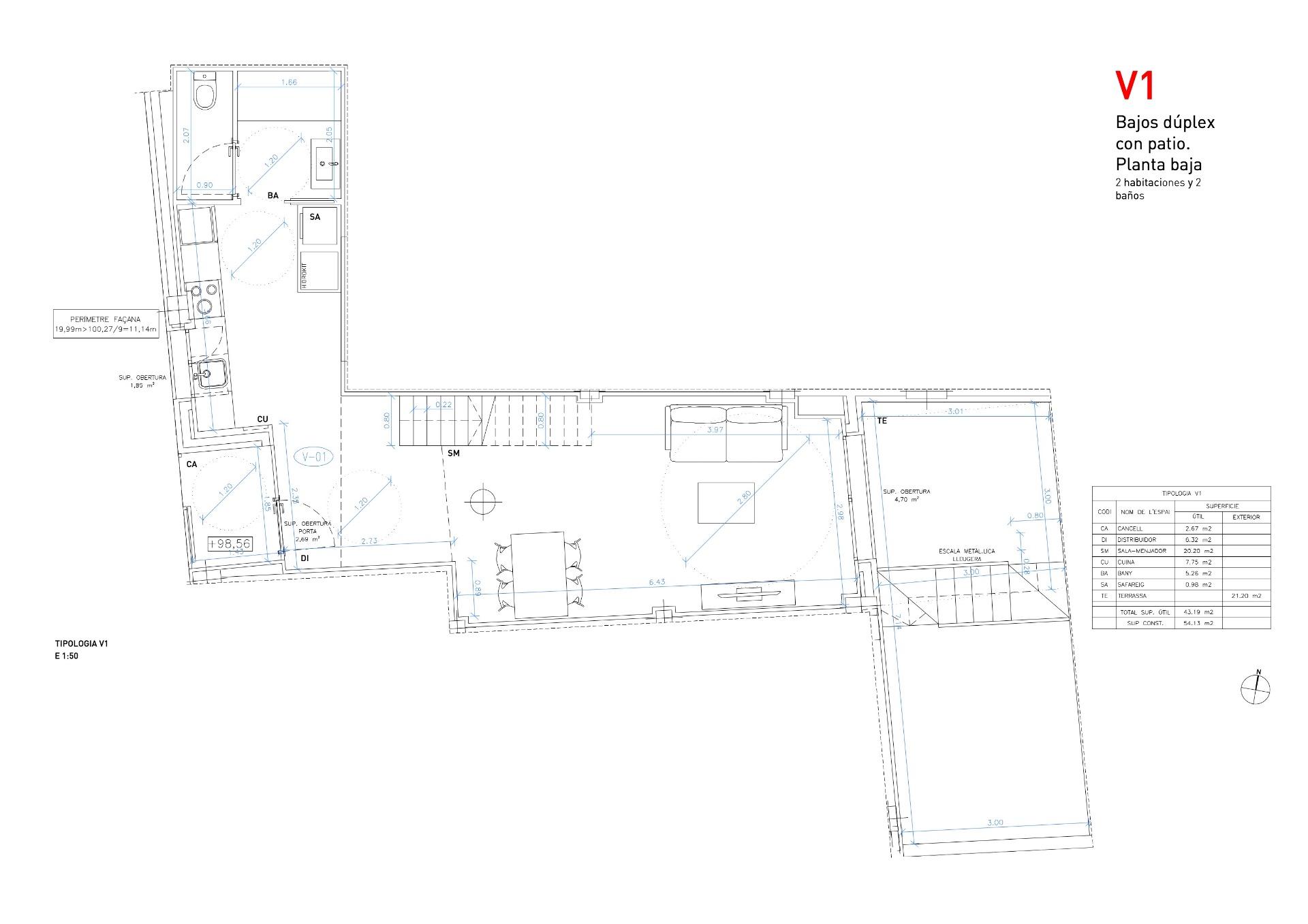 Duplex z prywatnym patio i basenem na dachu – okolice Camp Nou