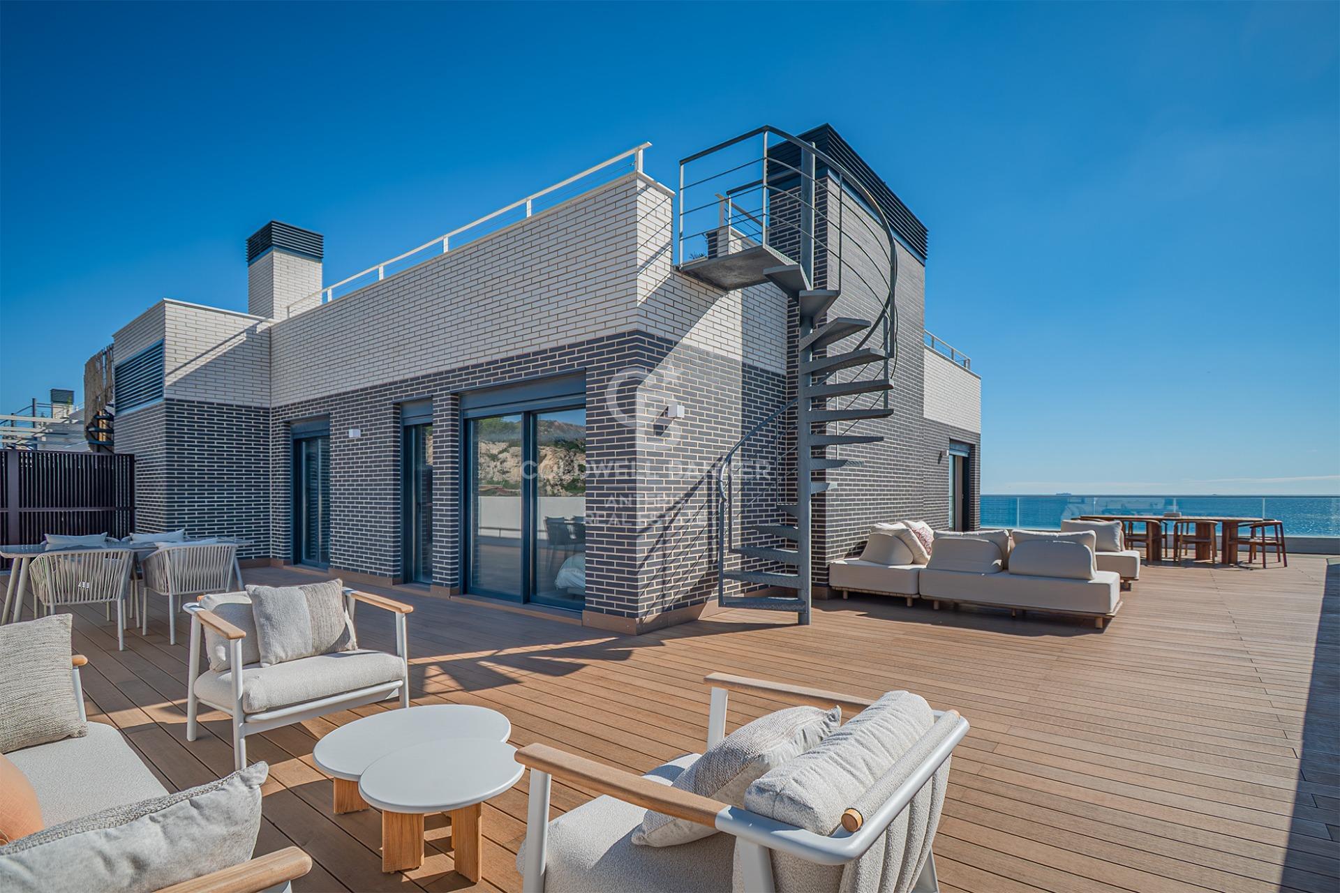 New development penthouse with two parking spaces, a storage room, and a communal area with a swimming pool