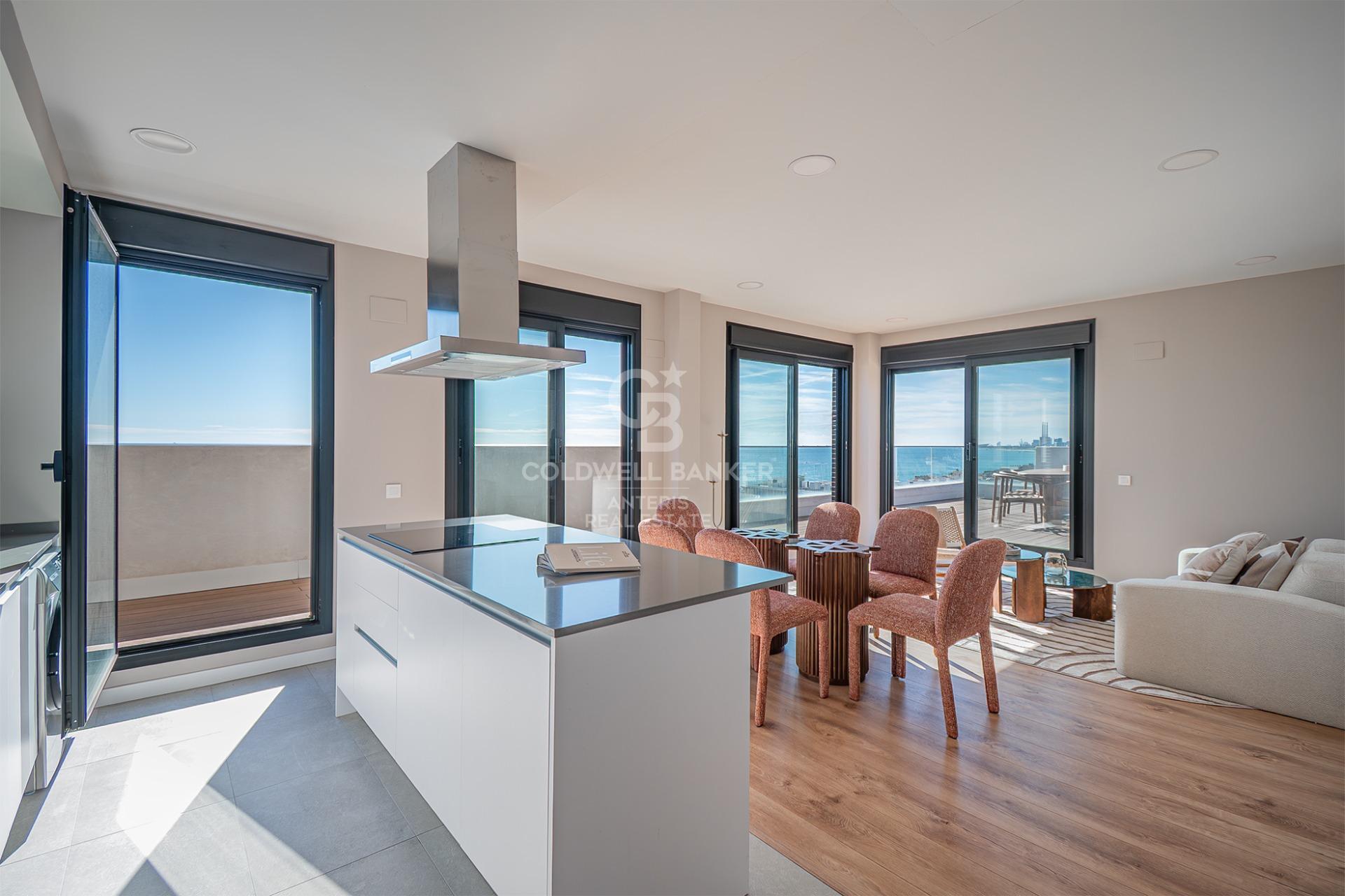 New development penthouse with two parking spaces, a storage room, and a communal area with a swimming pool